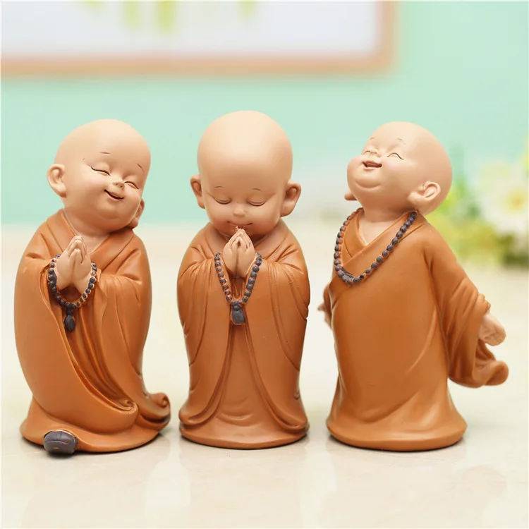 Статуя Будды маленький монах смолы милый домашний клуб украшение Фен-шуй ремесла бутик чай ПЭТ ювелирные изделия