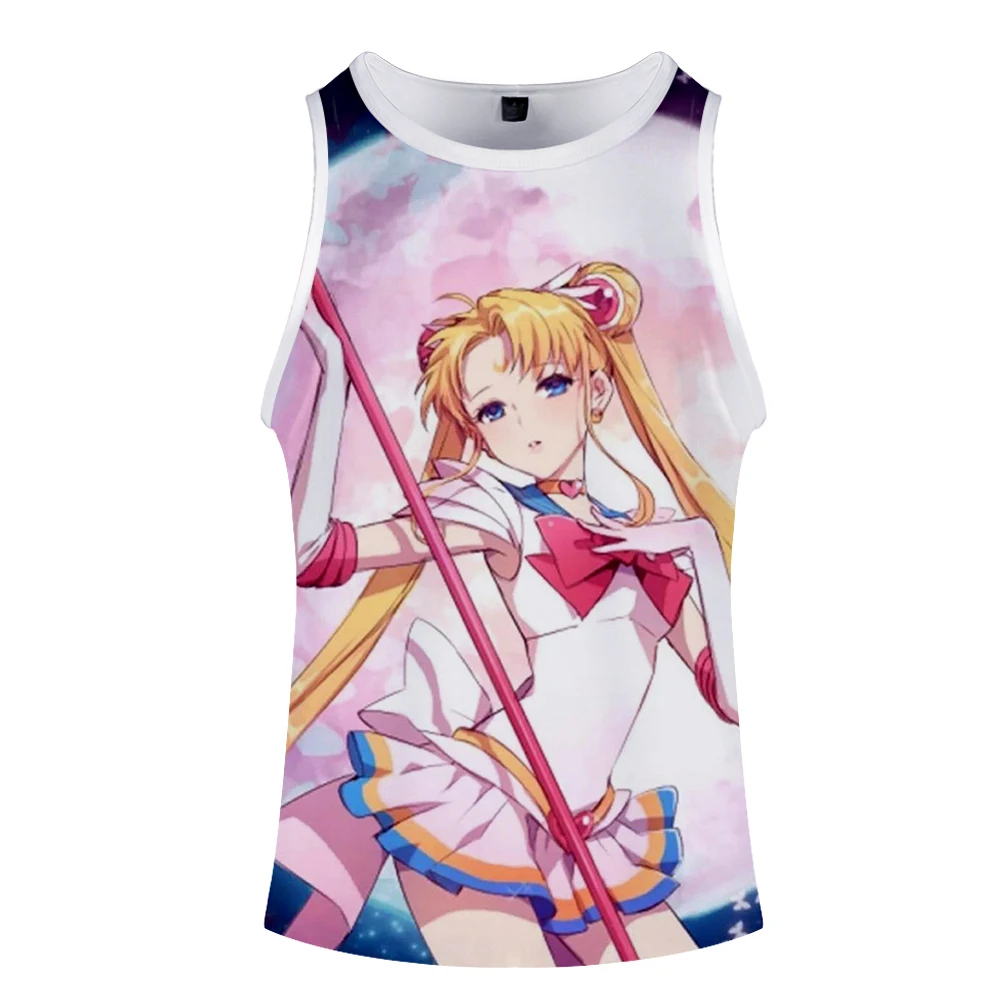 

Anime Sailor Moon Women T-shirt Tank Top Cartoon Vest Ariel 3D Printing Camisole Womens Sexy Clothing Fashion Punk Kawaii Top