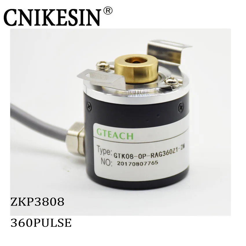 

CNIKESIN Hollow Shaft Photoelectric Rotary Encoder ZKP3808 360 Pulse 360 Wire ABZ Three-phase 5-24V