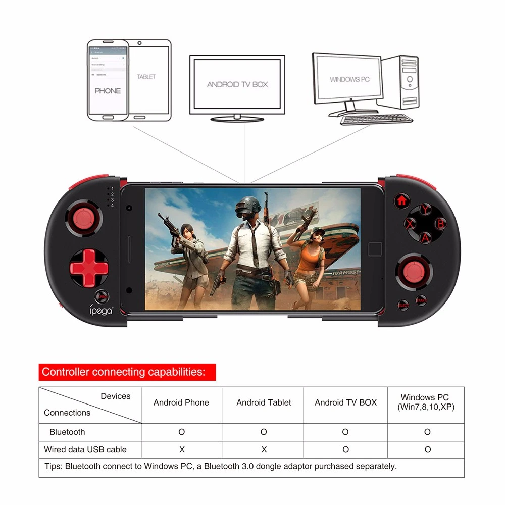 iPEGA PG - 9087 PG9087 Extendable Bluetooth Wireless Controller Gamepad Joystick for iOS Android Smartphones TV Box Windows