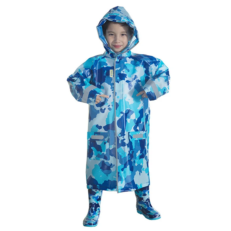 

DINIWELL Camouflage Waterproof Kids Raincoat Student Poncho Boys Girls Rainwear For Children Rain Coat Boys Rainwear/Rainsuit