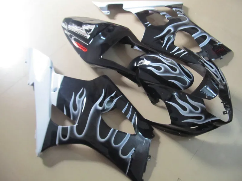 Injection mold Fairing kit for GSXR1000 K3 03 04 GSXR 1000 2003 2004 ABS White flames black Fairings set+gifts SK26 | Автомобили и