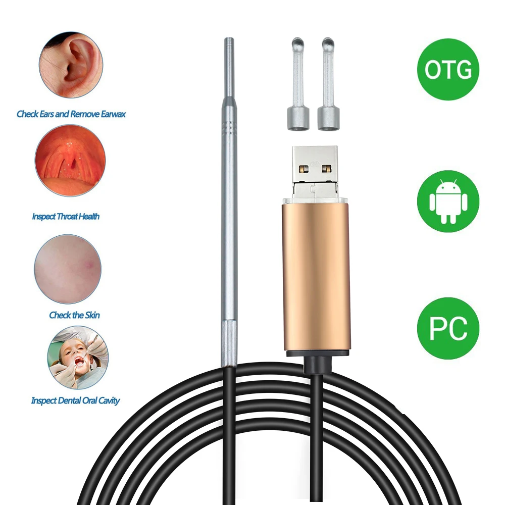 USB Ear Cleaning Endoscope Camera HD Visual Ear Spoon Multifunctional