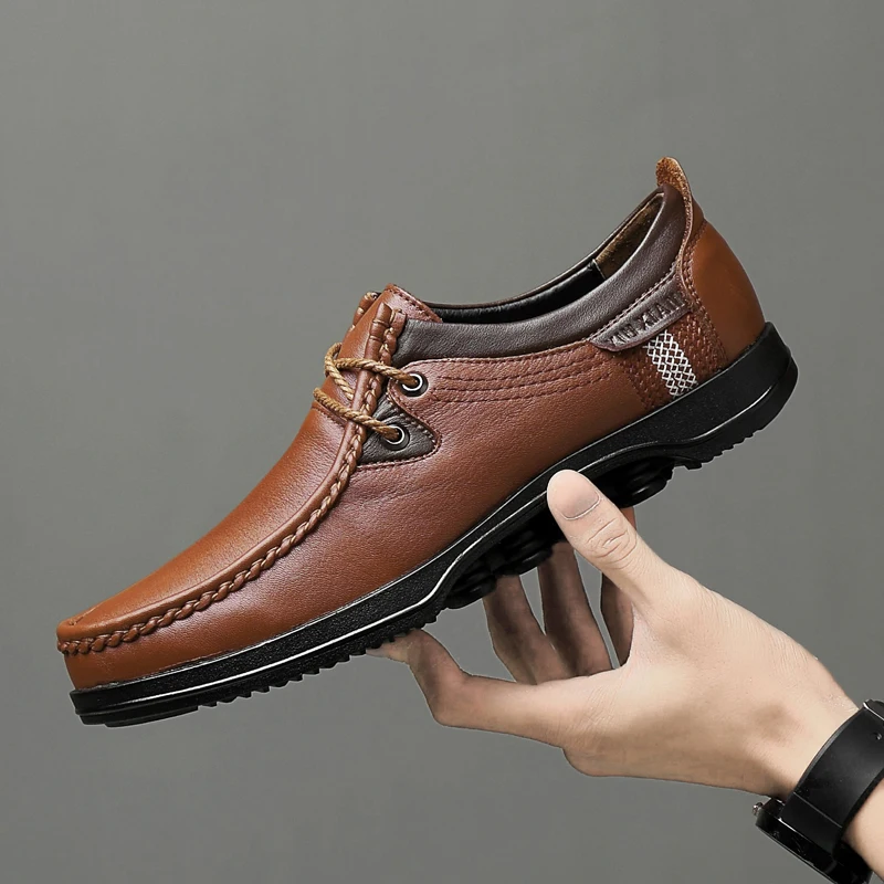 

Large size 37-47 Fashion Casual Shoes Men Genuine Leather Shoes Non-slip Men Loafers Cow Leather Moccasins business shoes w5
