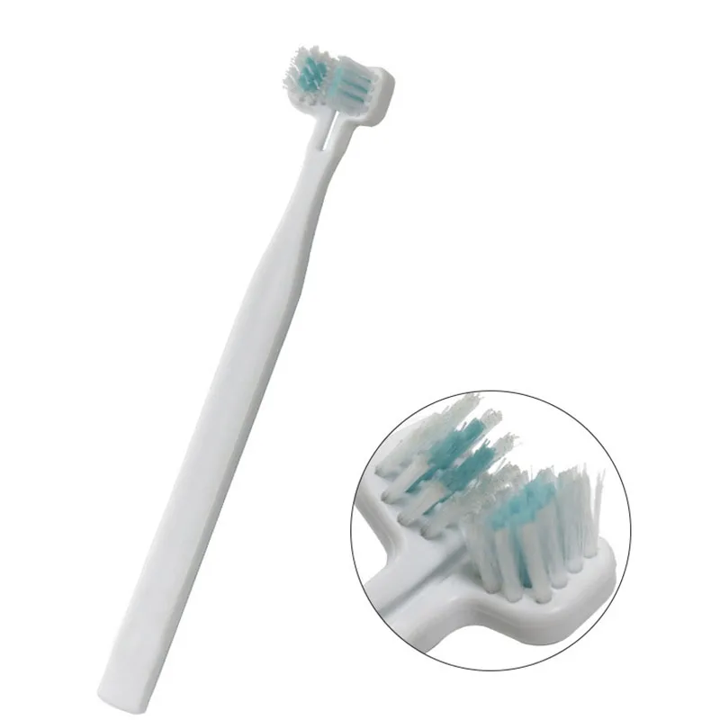 Newly Dog Toothbrush Double Heads Teeth Brushing Cleaner Pet Breath Freshener Oral Care for Dog Cats  TE889