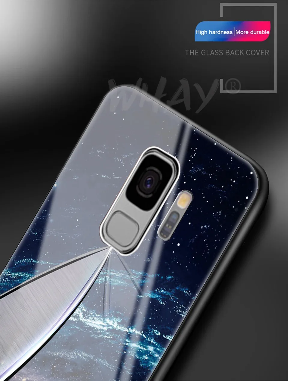 Tempered Glass For Samsung Galaxy S9 Plus Silicone Capa Luxury Patterned Back Case For Samsung S9 Plus S9Plus Note 8 Note8 Cover (4)