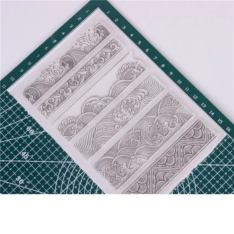 Резиновый силиконовый прозрачный штамп для transparтампонов прозрачная печать фоновая карточка со штампом Изготовление Diy Ebb Tide