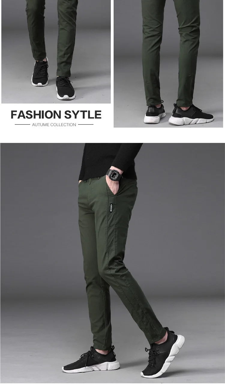 Mens Casual Pants high quality Brand Work Pants male Clothing Cotton Formal Plaid gray Trousers men brushed Fabric size 38