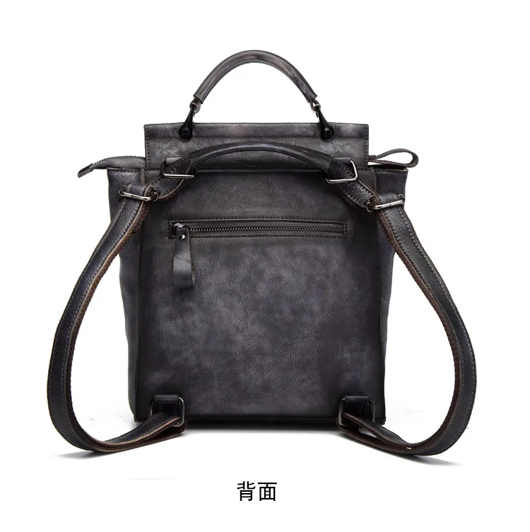 Высококачественный Женский рюкзак из натуральной воловьей кожи, винтажный рюкзак для девочек, дорожная сумка из натуральной кожи, школьный рюкзак