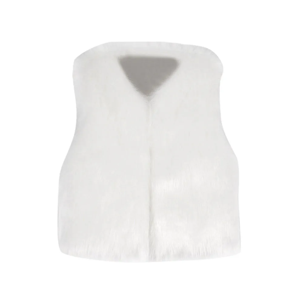 Baby Kids Girl Autumn Winter Faux Fur Waistcoat Thick Coat Warm Outwear Clothes