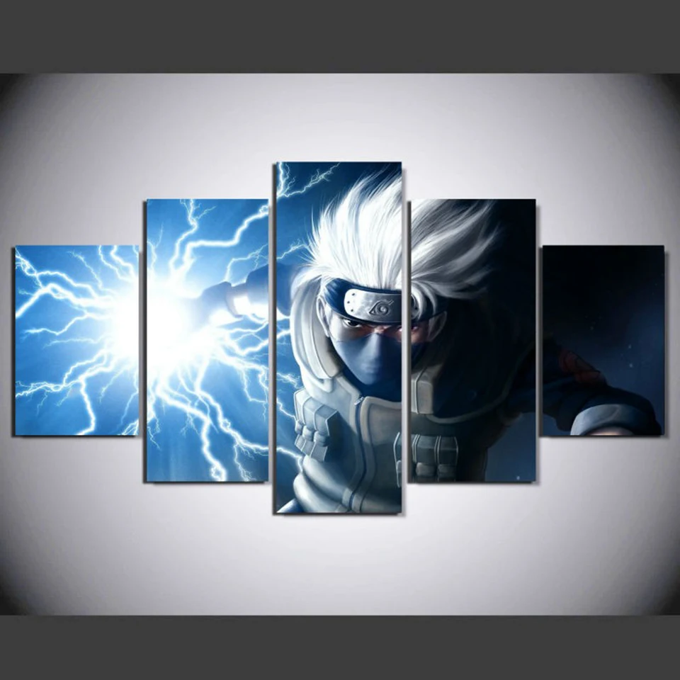 Модульная Картина на холсте HD принты домашний декор 5 шт. картины Hatake Kakashi аниме