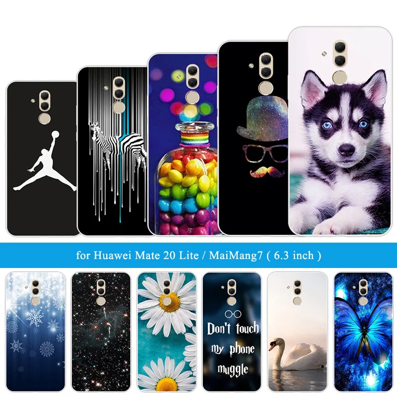 Для Huawei Mate 20 Lite чехол для телефона 6 3 &quotдля MaiMang7 Мягкий силиконовый SNE AL00