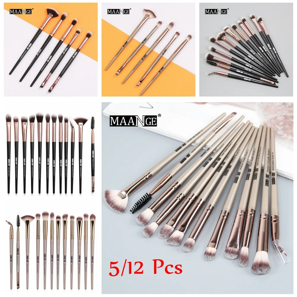 

5/12 Pcs/lot Profession Makeup Brushes Set Eye Shadow Blending Eyeliner Eyelash Eyebrow Blusher Brushes Kits For Makeup Beauty