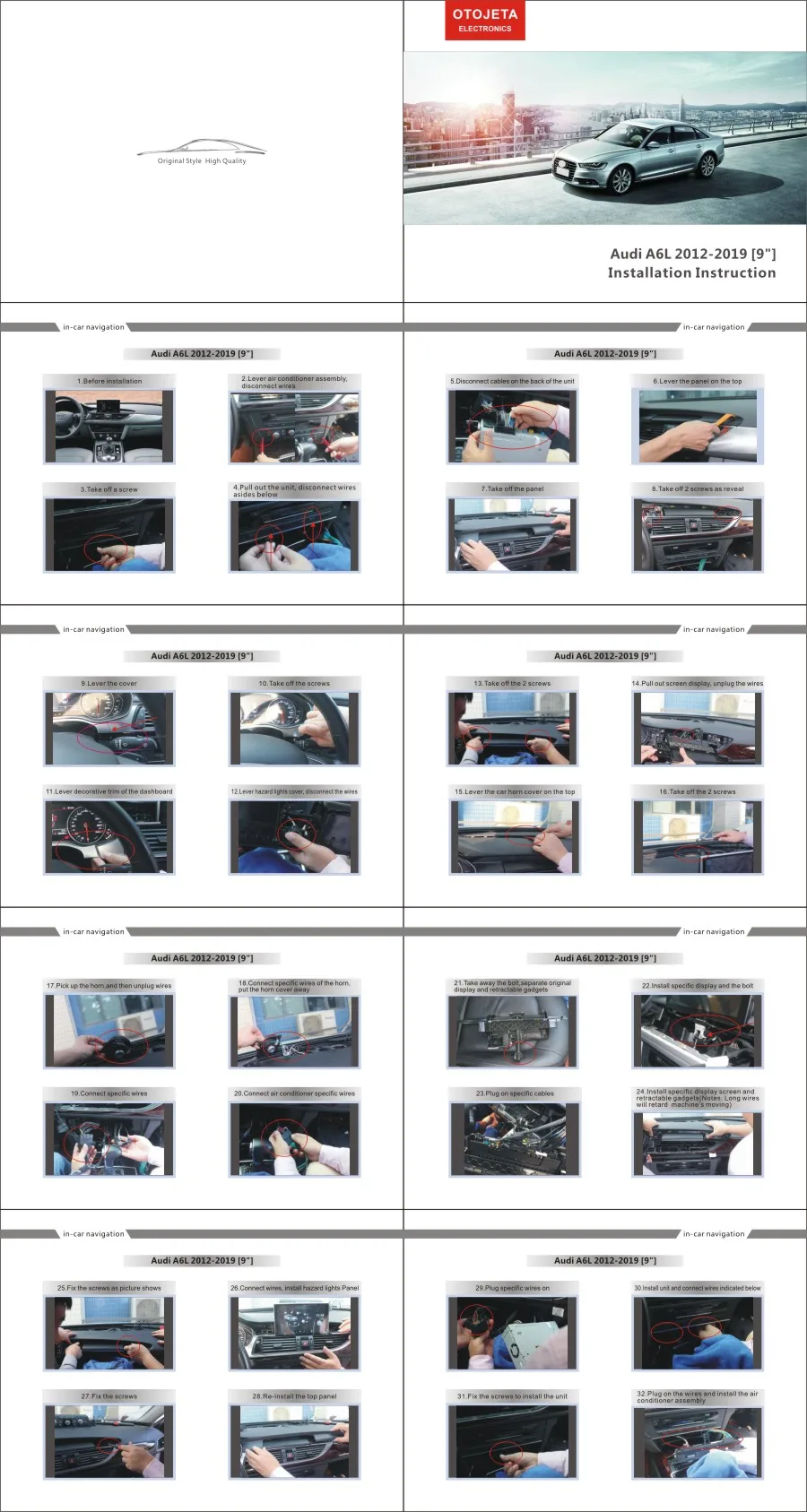 Смарт gps и премиум навигация для Audi A6L A6 2012- полный сенсорный " телескопический экран OTOJETA автомобильный android 8,0 видеоплеер