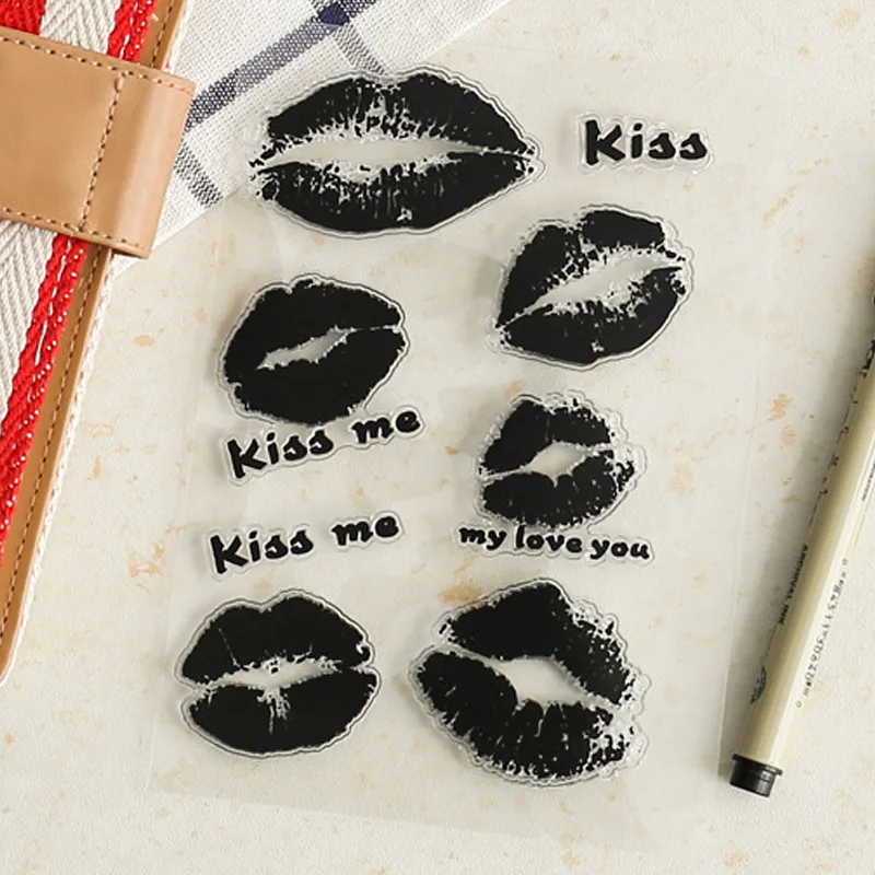 

Sexy Lips Kiss Transparent Clear Silicone Stamp DIY Scrapbooking Photo Ablum Decoration Supplies For Card Making Crafts 2017 New