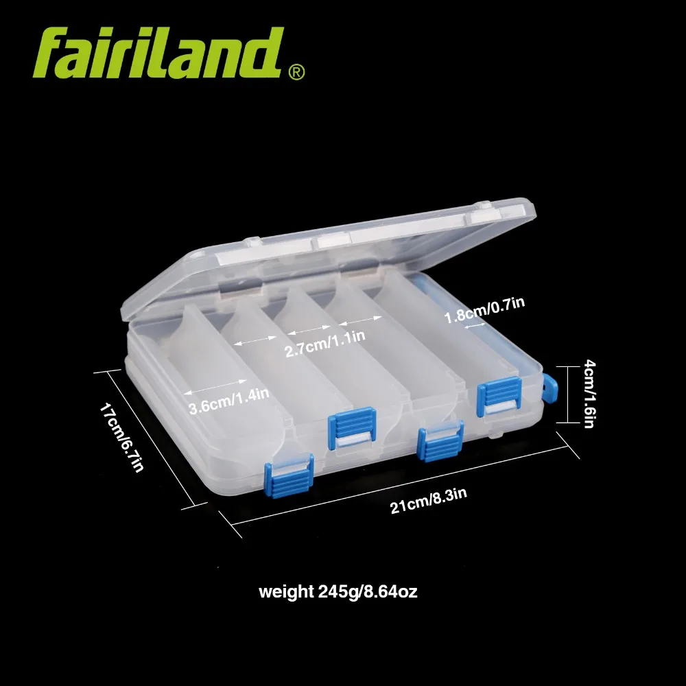 Fairiland 12 перегородок двухсторонние коробки для приманки с безопасными защелками портативная прозрачная приманка крючок Рыболовные снасти хранение