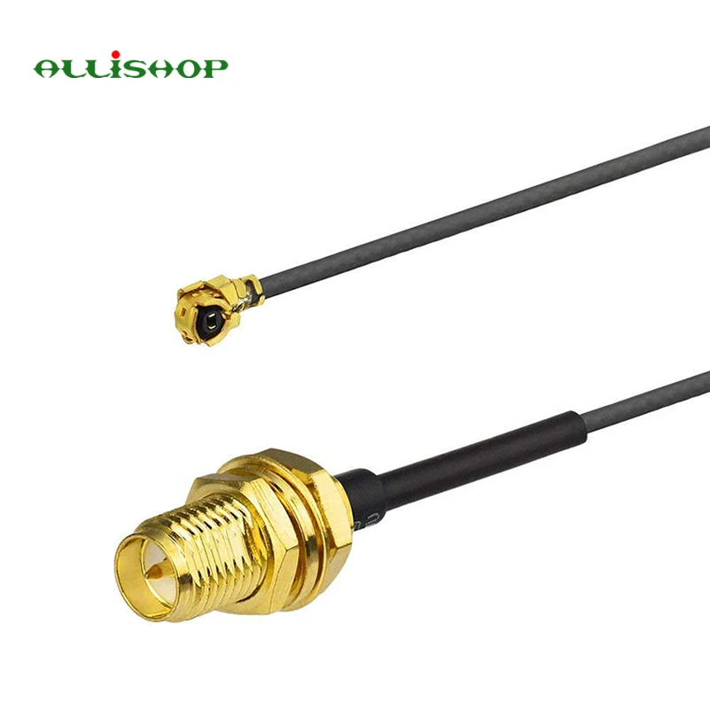 U.FL IPX to RP SMA Bulkhead Female with Male Pin Coax 1.13mm