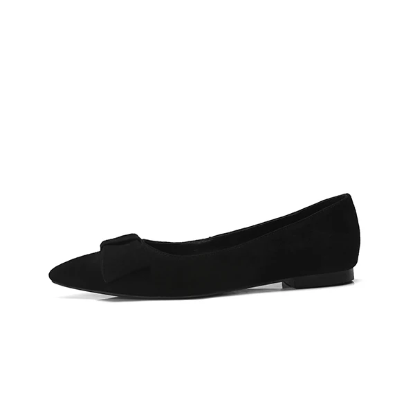 SOPHITINA/Высококачественная детская замшевая обувь на плоской подошве; пикантная однотонная женская обувь с острым носком без шнуровки; модная офисная обувь на плоской подошве; Лидер продаж; MO162 - Цвет: black