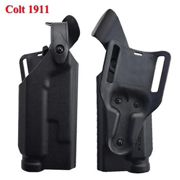 

Tactical Gun Holster Colt 1911 Belt Holster Military Hunting Airsoft Pistol Holster With Flashlight Right Hand Fits Colt 1911