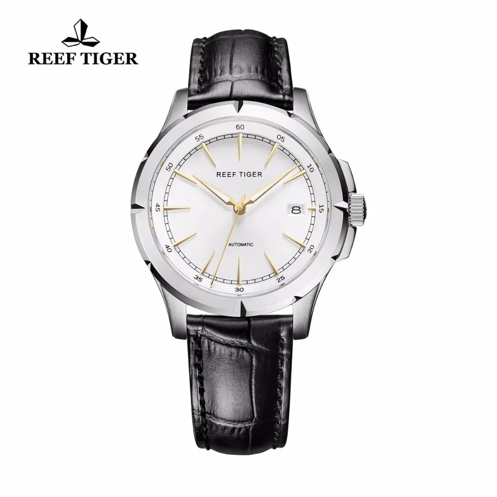 

2019 New Arrival Reef Tiger/RT Watches Brand Automatic Date Watch Men Steel Case Leather Strap Business Luminous Watches RGA819