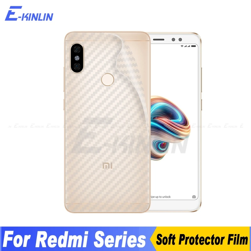 3D углеродное волокно задняя крышка протектор экрана для Xiaomi PocoPhone Poco F1 Redmi Note 5 4X 4 5A
