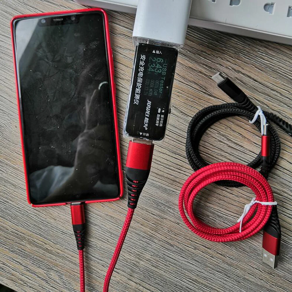 Micro USB кабель для зарядки 2.4A быстрой iPhone шнур Usb передачи данных Type C Redmi Note 7