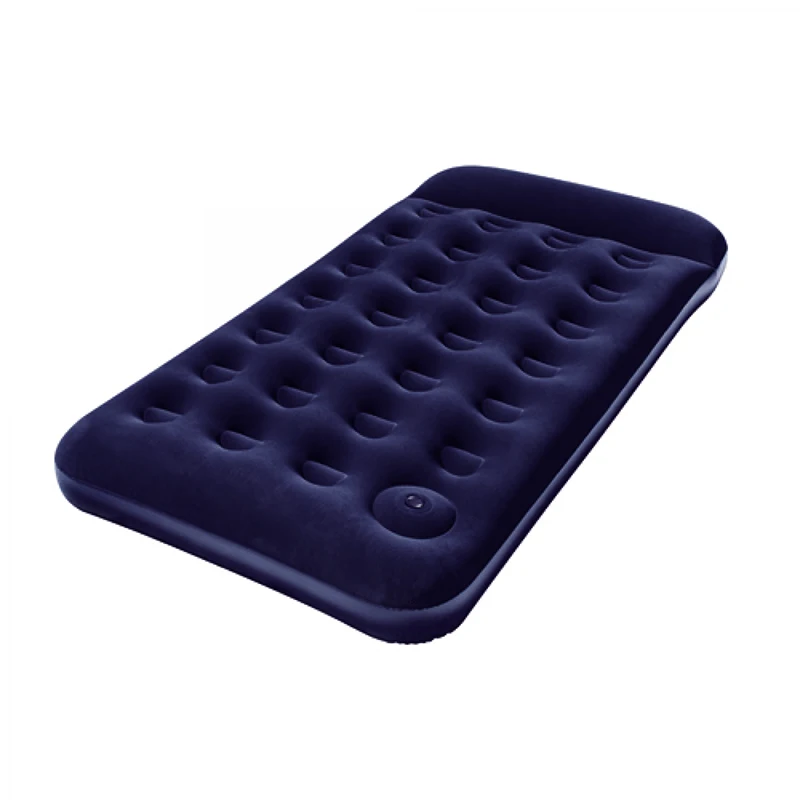 New Single Air Bed PVC Flocked Material Comfortable Blue Mattress For