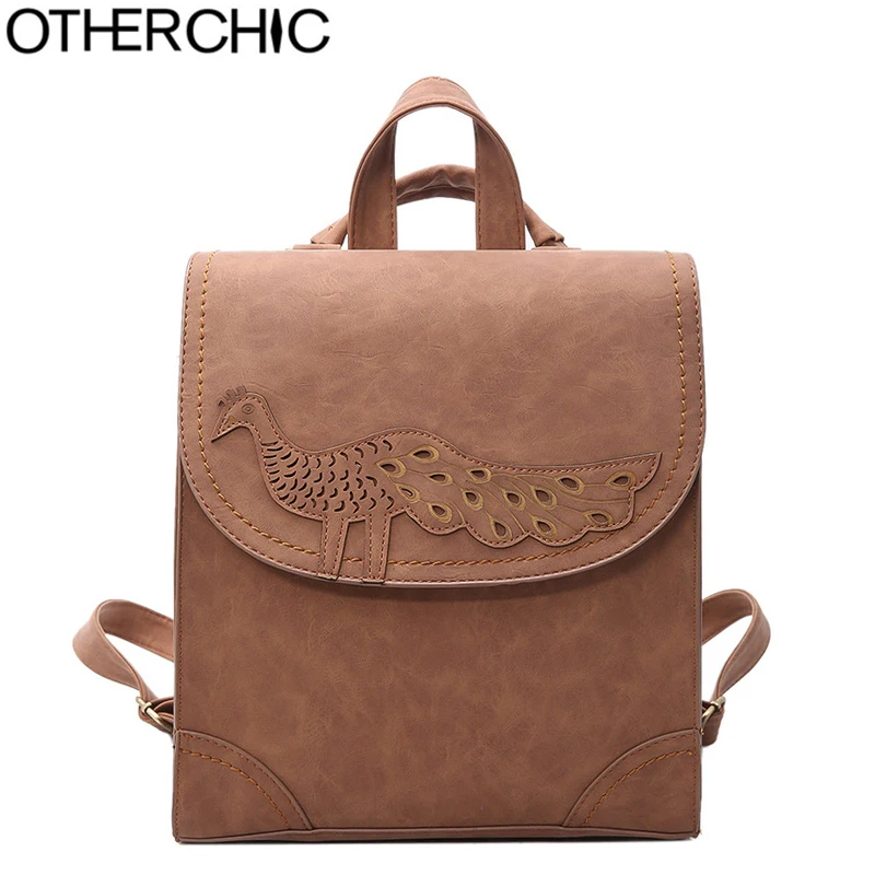 OTHERCHIC NEW Designer Leather Backpack Fashion Women Backpacks For