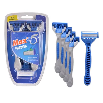 

Max Men's 5-layer Blade Razor Stainless Steel Manual Shaver Facial Shaving Razor Wholesale 5 Pieces/set