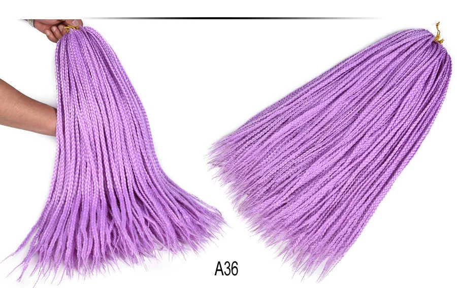 Утонченные черные фиолетовые розовые вязанные крючком косички 24 дюйма длинные Омбре синтетические косички для наращивания волос афро-американские плетеные волосы