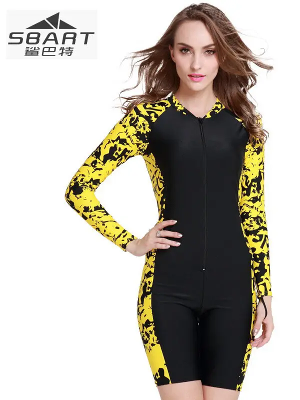 SBART гидрокостюм для дайвинга, полный корпус, защита от солнца, купальный костюм, гидрокостюм для мужчин и женщин, для серфинга, для водных видов спорта, для отдыха - Цвет: Yellow(Women)