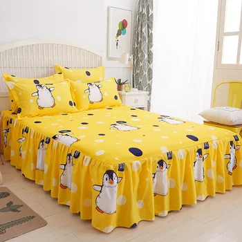 

Fashion Sanding Bedspread Graceful Non-slip Soft Fitted Sheet Queen King Size Bed Skirt Cartoon Cute 150x200cm Bedspread