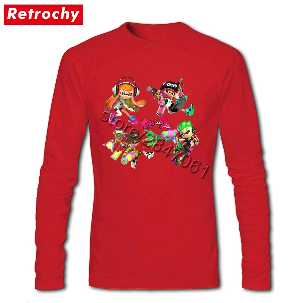 Большой высокий Splatoon 2 футболка Для мужчин героев мультфильмов крутая брендовая