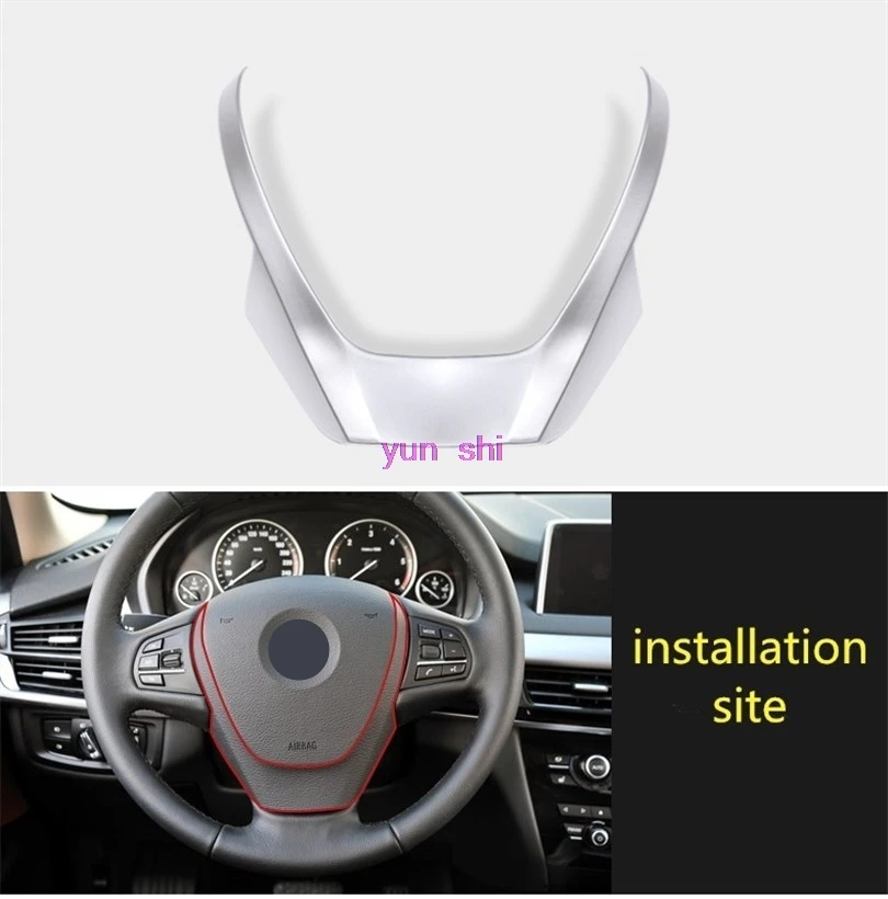 ABS Chrome Car steering wheel decoration sequins sticker Car-styling covers for BMW 2014-2016 X5 F15 accessories