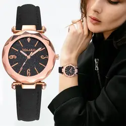 Изысканный Простой стиль для женщин часы Роскошные модные кожаные кварцевые наручные часы Прямая доставка женские подарок montre femme