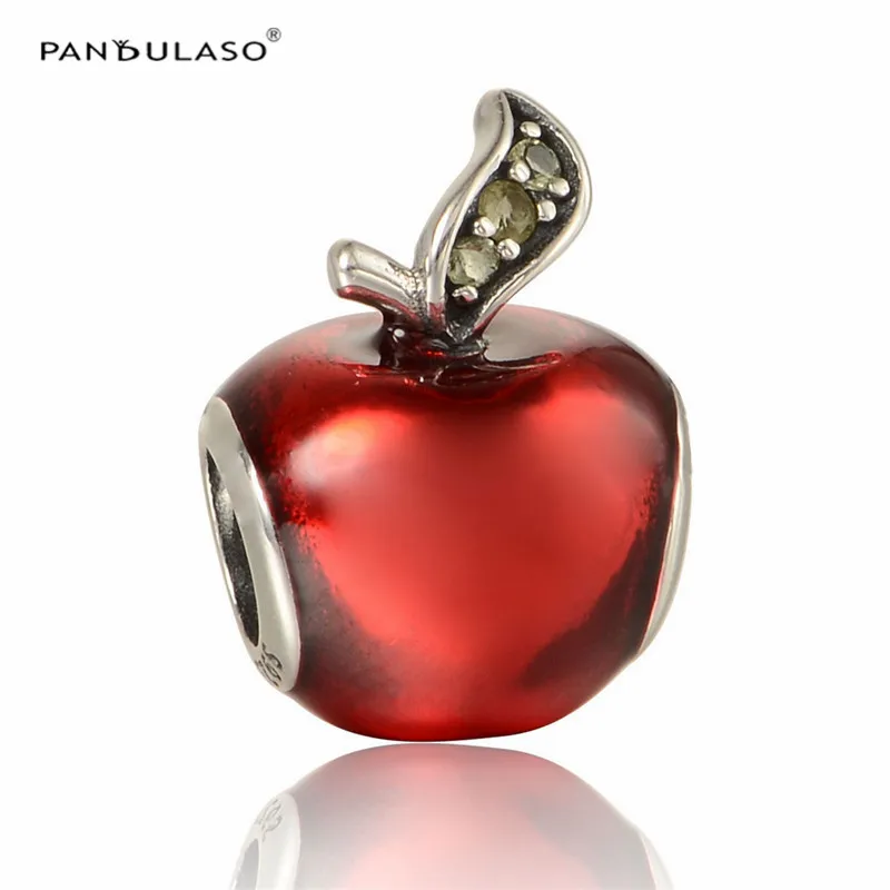 

925 Sterling Silver Jewelry Charms Beads Fit Original Silver Charm Bracelet & Choker Red Apple Bead Women DIY Jewelry