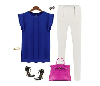 

Summer Women T-shirts Sleeveless O-Neck Casual Tops Tee Sexy Casual Loose Chiffon Short Tulip Sleeve Blouse Shirt Tops 1PC //