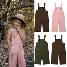 PUDCOCO новые Дети для мальчиков и девочек, полотняный комбинезон летний Повседневное Комбинезон Комбинезоны поп одежда От 1 до 6 лет