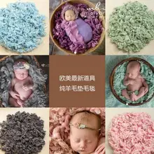 Одеяло с наполнителем для фотосъемки новорожденных из чистой шерсти, студийные фотографии детей в Европе