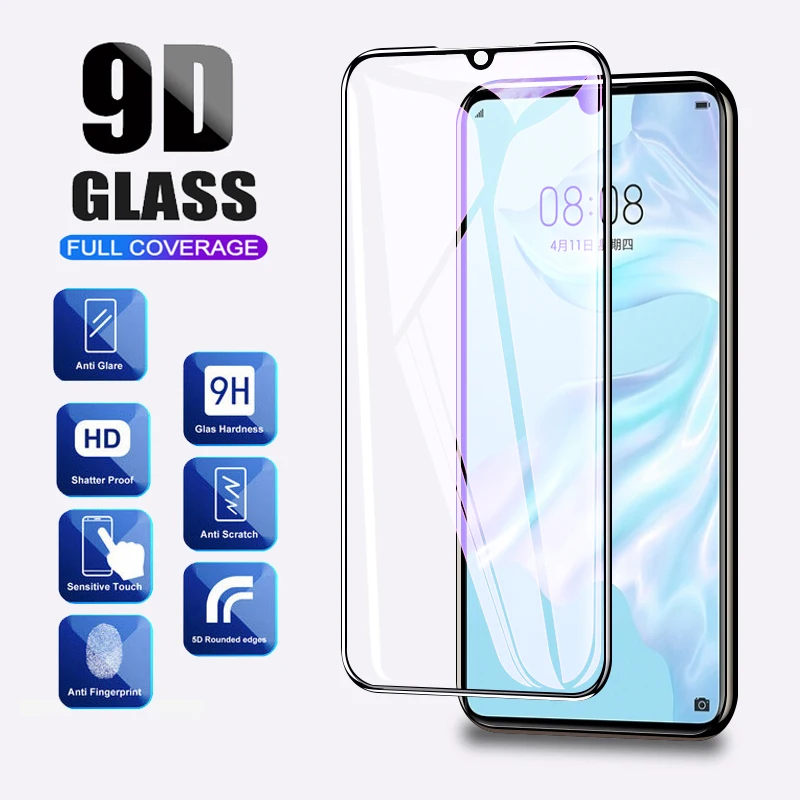 9D Защитное стекло для Huawei P30 Lite закаленное полный клей Защита экрана P20 Pro P10 Plus P8 P9