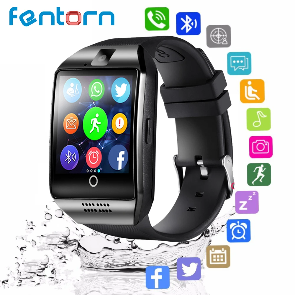 Fentorn Q18 Bluetooth Smart Watch Relogio Android Smartwatch Phone Call SIM TF Camera for IOS