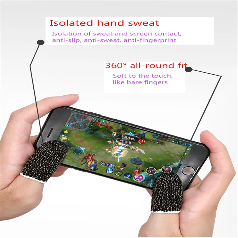 Prevent hand sweat Fingertip gloves for iphone xiao mi huwwei samsung Galaxy mobile games touch ipad Smart phone mouse durable