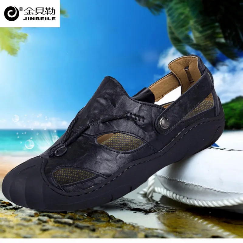 Sandals 2018 Summer Driving Slipper Sandals Dual-use, Hollow Cowhide Breathable Beach Sports Men's Shoes Large Size 38-46 Sandals 2018 Summer Driving Slipper Sandals Dual-use, Hollow Cowhide Breathable Beach Sports Men's Shoes Large Size 38-46