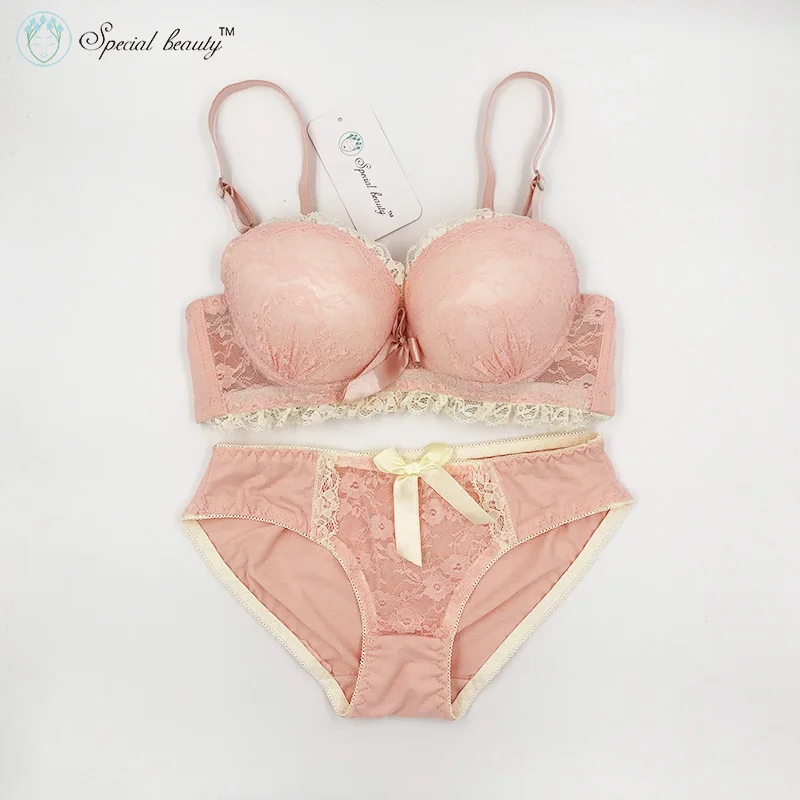 

Free shipping!!!Special beauty Soft Campus wind Pure Sweet Girlhood As beautiful as first love Push Up Teenage Bra Set