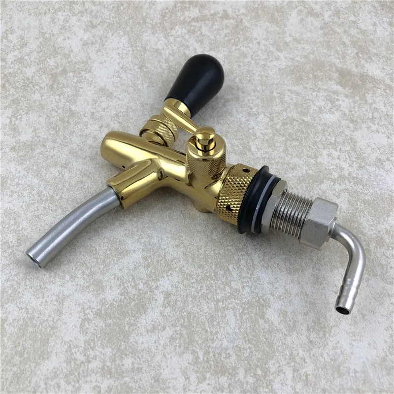 

Draft Beer tap faucet, Adjustable Faucet with golden plating,- Keg Tap Kegerator Spout FREE SHIPPING