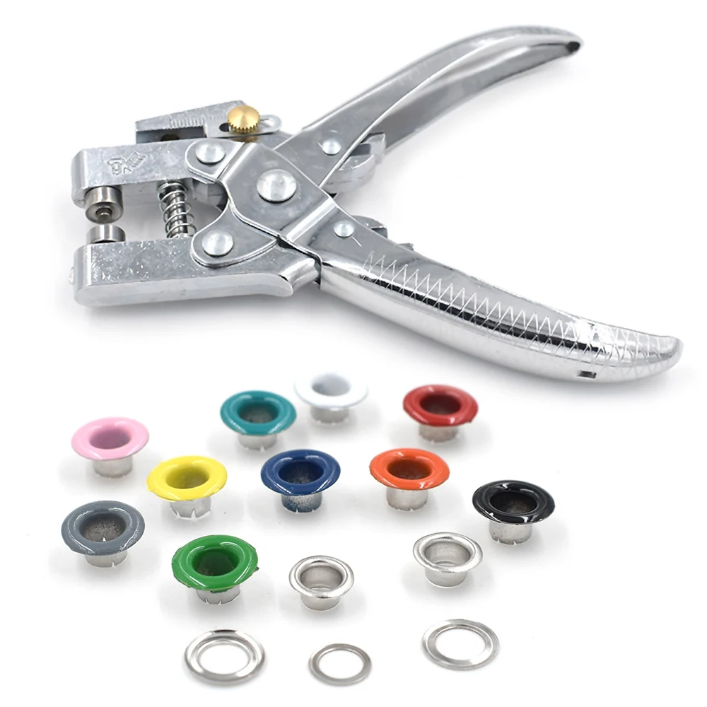 

100sets 5mm Eyelets installation Leverage pliers Paint color eyelets Metal stomatal Rivets Buttonholes multicolor Eyelets