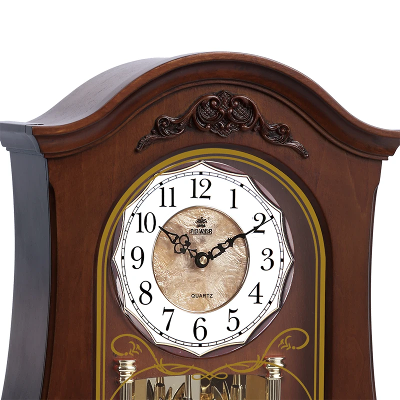العلامة التجارية الجديدة الراقية خشبية ساعة مكتب الصامتة الكوارتز حركة ساعة الطاولة الكريستال وستمنستر الموسيقى الدق