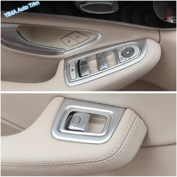 

Lapetus Auto Styling Armrest Window Glass Lift Button Cover Fit For Mercedes Benz C Class W205 2015 - 2019 Matt Carbon Fiber ABS