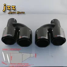 JZZ 1set akrapovic car exhaust tip muffler attachments for cars sound bomb carbon fibreglass dual pipe escape silencer nozzles