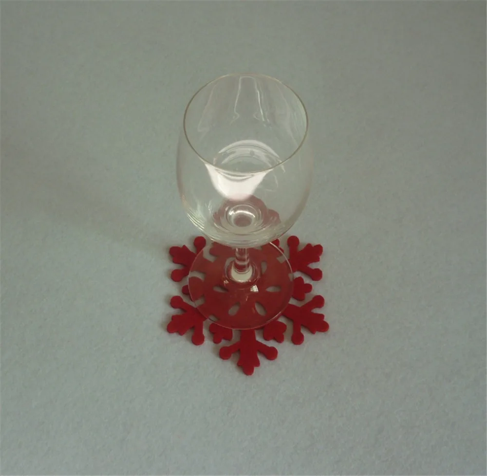 4 шт красный коврик для чашки Снежинка изоляционные Подставки Коврик Рождественский стол кофейные напитки тепловая подушка рождественские товары